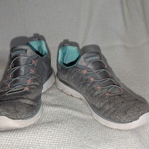 Skechers Gray and Teal Athletic Shoes